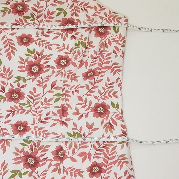 Charter Club Sheath Dress Women's Size 10 Cotton Pink Poppy Floral Zipper VTG - Picture 8 of 16